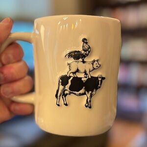 Rae Dunn Cluck Oink Moo Double Sided Mug